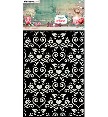 Studio Light Sending You Love Masking Stencil Heart Damask (JMA-SYL-MASK316)