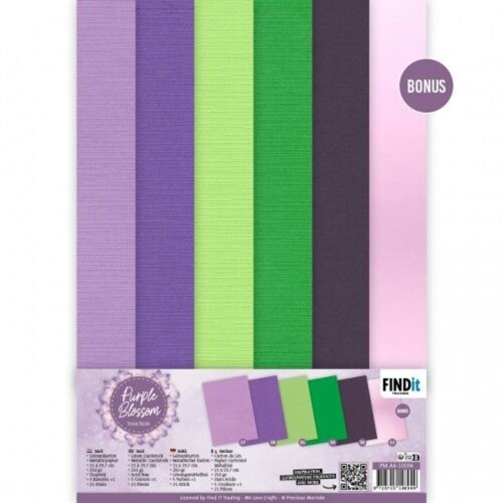 Precious Marieke Purple Blossom A4 Linen Cardstock Pack (PM-A4-10034) Precious Marieke Purple Blossom A4 Linen Cardstock Pack (PM-A4-10034)
