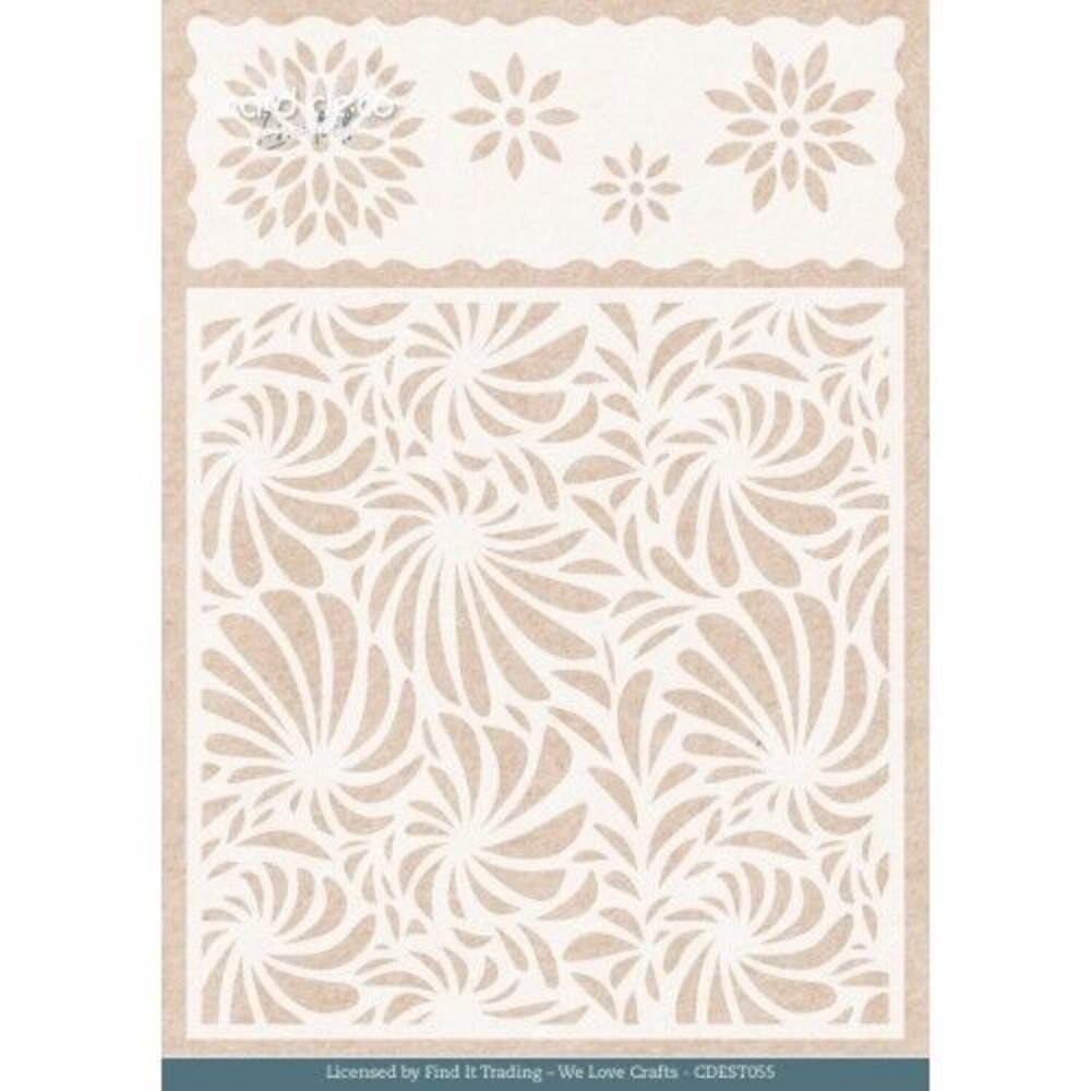 Card Deco Mixed Media Stencil Purple Blossom Flowers (CDEST055)