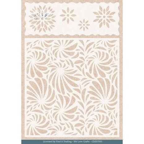 Card Deco Mixed Media Stencil Purple Blossom Flowers (CDEST055)