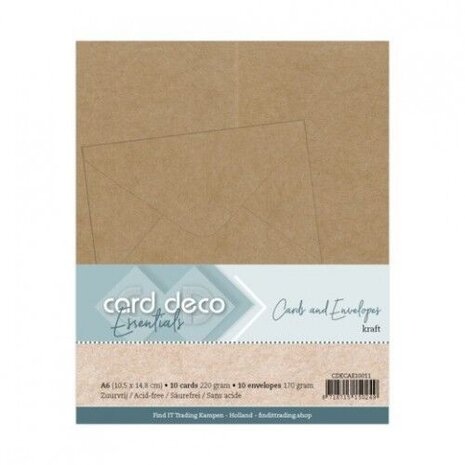 Card Deco A6 Cards and Envelopes Kraft (CDECAE10011) Card Deco A6 Cards and Envelopes Kraft (CDECAE10011)