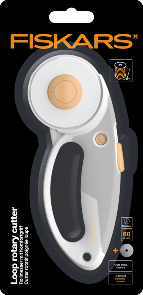 Fiskars Loop Rotary Cutter Ø60mm SoftGrip Titanium (1066040) Fiskars Loop Rotary Cutter Ø60mm SoftGrip Titanium (1066040)