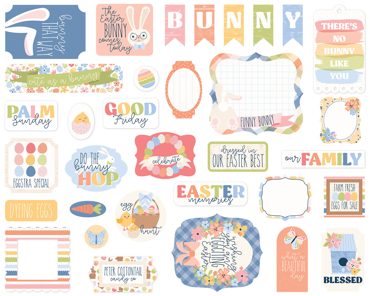 Echo Park Bunnies And Baskets Ephemera (BUB412024) Echo Park Bunnies And Baskets Ephemera (BUB412024)