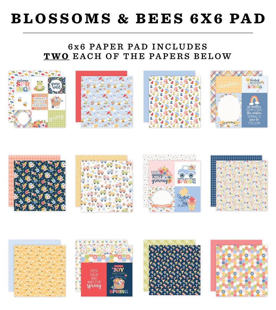 Echo Park Blossoms And Bees 6x6 Inch Paper Pad (BLB413023) Echo Park Blossoms And Bees 6x6 Inch Paper Pad (BLB413023)