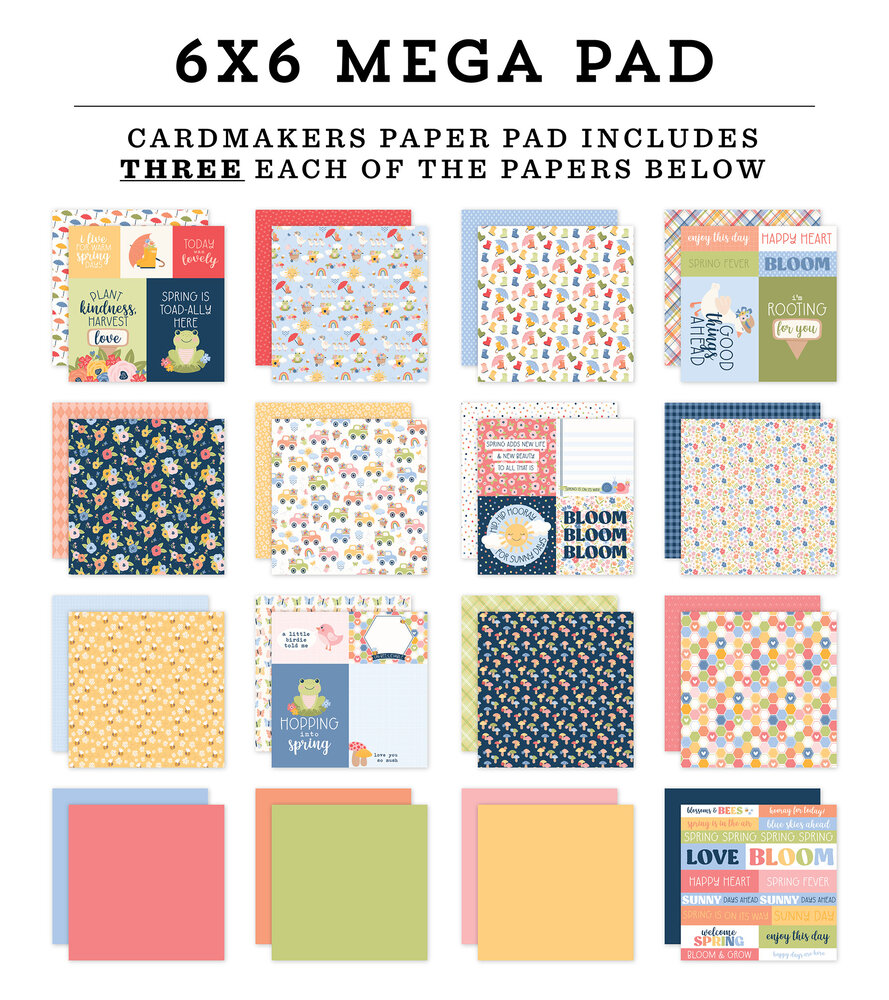 Echo Park Blossoms And Bees 6x6 Inch Mega Pad (BLB413031)