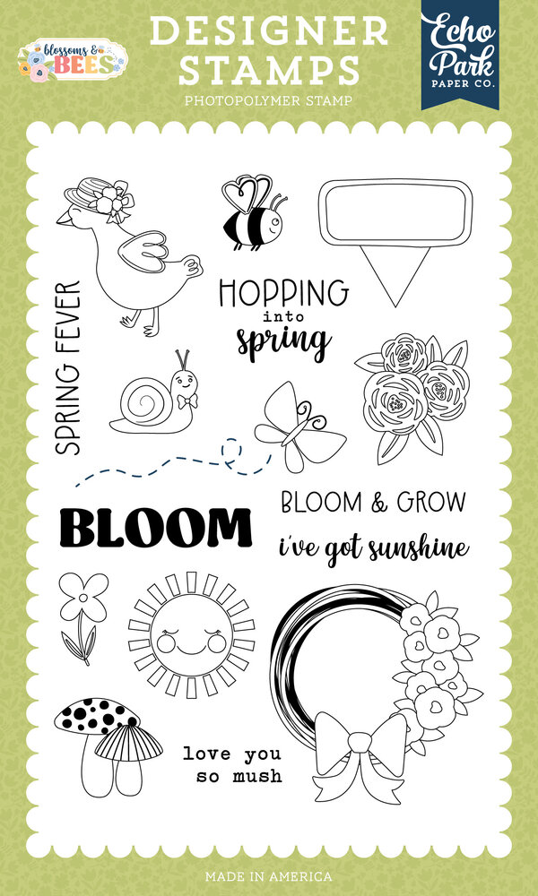 Echo Park Blossoms And Bees Clear Stamp Love You So Mush (BLB413046)