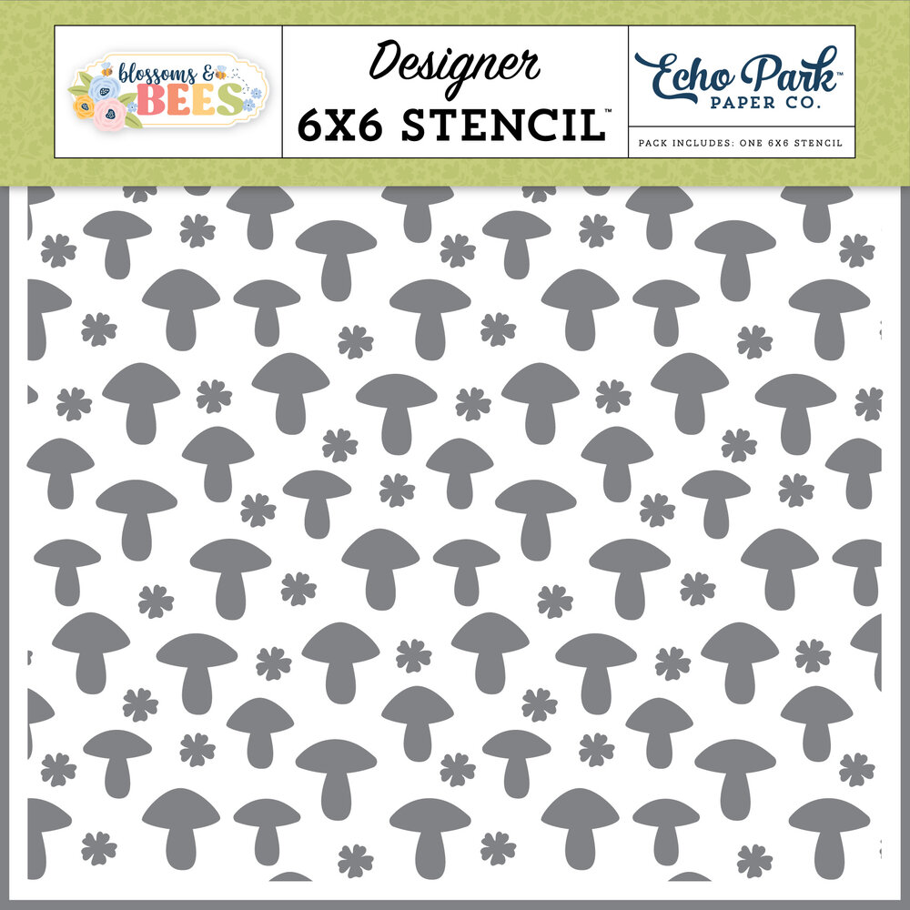 Echo Park Blossoms And Bees Stencil Mushroom Flowers (BLB413033) Echo Park Blossoms And Bees Stencil Mushroom Flowers (BLB413033)