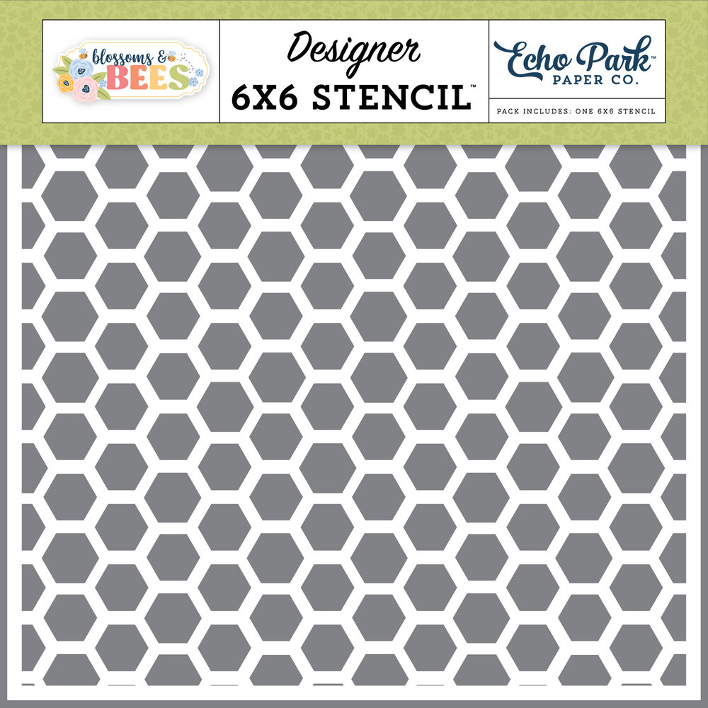 Echo Park Blossoms And Bees Stencil Happy Hexagons (BLB413034)