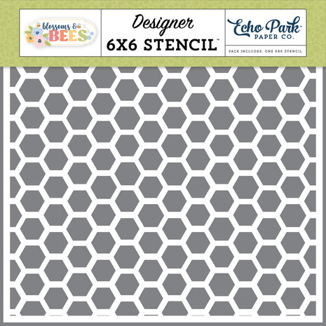 Echo Park Blossoms And Bees Stencil Happy Hexagons (BLB413034)