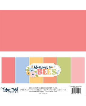 Echo Park Blossoms And Bees 12x12 Inch Coordinating Solids Paper Pad (BLB413015) Echo Park Blossoms And Bees 12x12 Inch Coordinating Solids Paper Pad (BLB413015)