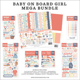Echo Park Baby On Board It's a Girl! 12x12 Inch Mega Bundle (BOG414050)