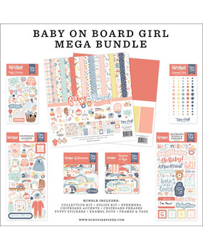 Echo Park Baby On Board It's a Girl! 12x12 Inch Mega Bundle (BOG414050) Echo Park Baby On Board It's a Girl! 12x12 Inch Mega Bundle (BOG414050)