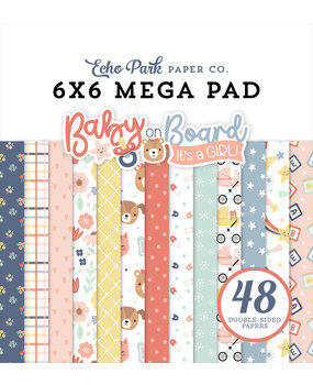 Echo Park Baby On Board It's a Girl! 6x6 Inch Mega Pad (BOG414031) Echo Park Baby On Board It's a Girl! 6x6 Inch Mega Pad (BOG414031)