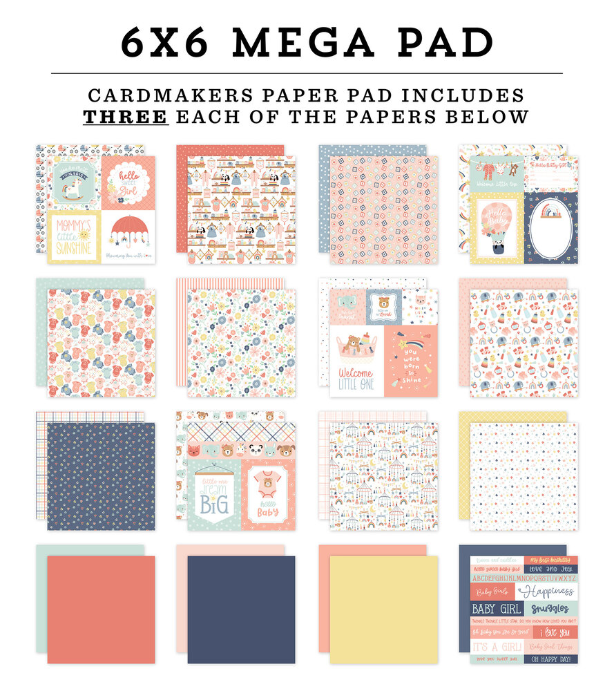 Echo Park Baby On Board It's a Girl! 6x6 Inch Mega Pad (BOG414031) Echo Park Baby On Board It's a Girl! 6x6 Inch Mega Pad (BOG414031)