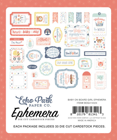 Echo Park Baby On Board It's a Girl! Ephemera (BOG414024) Echo Park Baby On Board It's a Girl! Ephemera (BOG414024)