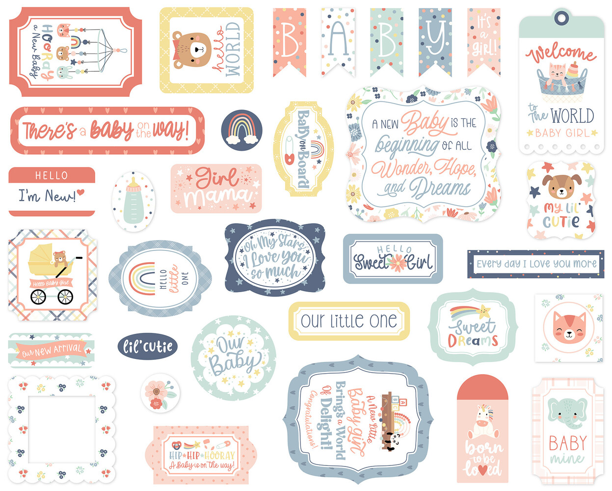 Echo Park Baby On Board It's a Girl! Ephemera (BOG414024) Echo Park Baby On Board It's a Girl! Ephemera (BOG414024)