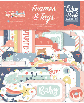Echo Park Baby On Board It's a Girl! Ephemera Frames & Tags (BOG414025)