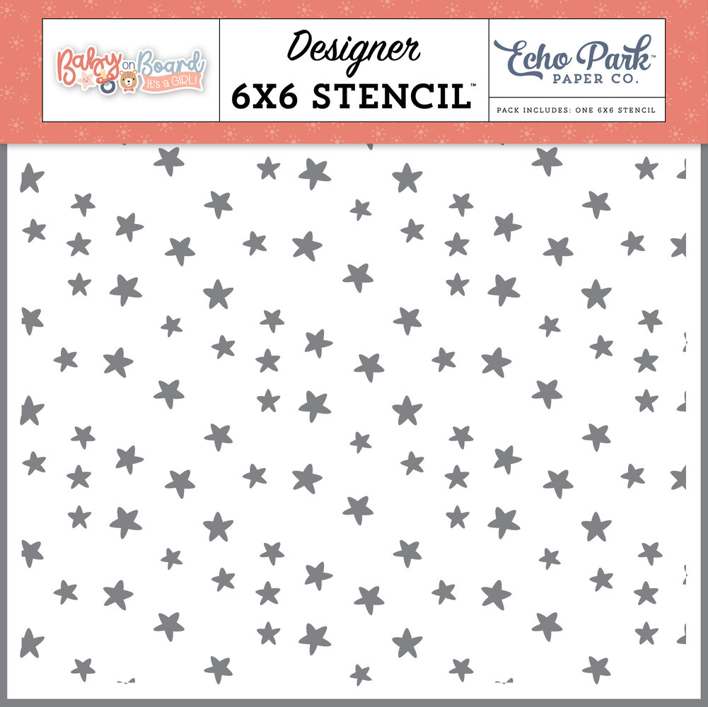 Echo Park Baby On Board It's a Girl! Stencil Shine Bright (BOG414034)