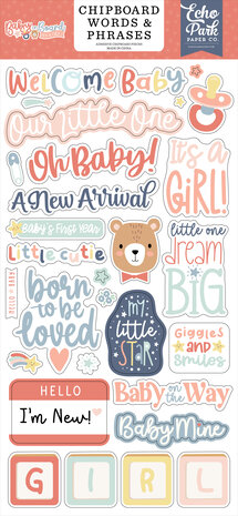Echo Park Baby On Board It's a Girl! 6x13 Inch Chipboard Word & Phrases (BOG414022) Echo Park Baby On Board It's a Girl! 6x13 Inch Chipboard Word & Phrases (BOG414022)