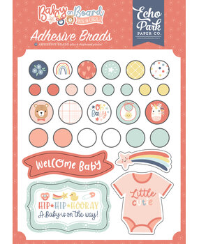 Echo Park Baby On Board It's a Girl! Adhesive Brads (BOG414020) Echo Park Baby On Board It's a Girl! Adhesive Brads (BOG414020)