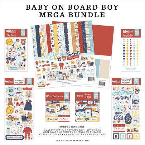 Echo Park Baby On Board It's a Boy! 12x12 Inch Mega Bundle (BOB415050) Echo Park Baby On Board It's a Boy! 12x12 Inch Mega Bundle (BOB415050)