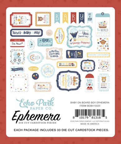 Echo Park Baby On Board It's a Boy! Ephemera (BOB415024)