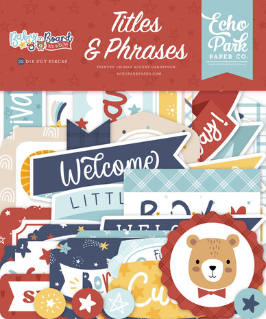 Echo Park Baby On Board It's a Boy! Ephemera Titles & Phrases (BOB415032)