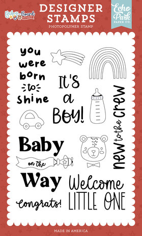 Echo Park Baby On Board It's a Boy! Clear Stamp You Were Born To Shine (BOB415045) Echo Park Baby On Board It's a Boy! Clear Stamp You Were Born To Shine (BOB415045)