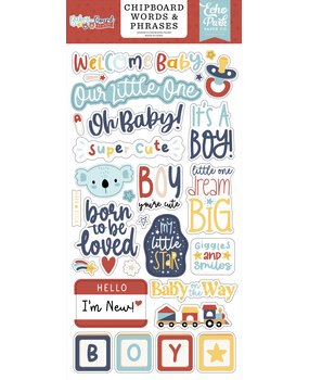Echo Park Baby On Board It's a Boy! 6x13 Inch Chipboard Word & Phrases (BOB415022)