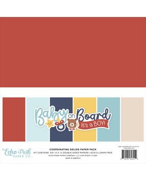 Echo Park Baby On Board It's a Boy! 12x12 Inch Coordinating Solids Paper Pad (BOB415015) Echo Park Baby On Board It's a Boy! 12x12 Inch Coordinating Solids Paper Pad (BOB415015)