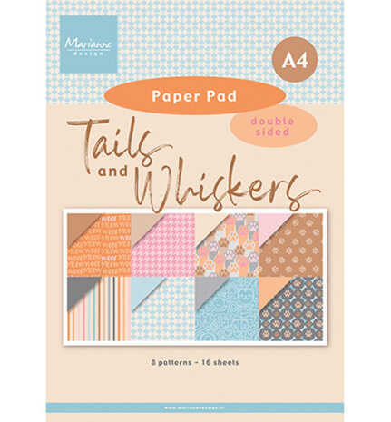 Marianne Design Tails & Whiskers A4 Pretty Papers Bloc (PK9202)