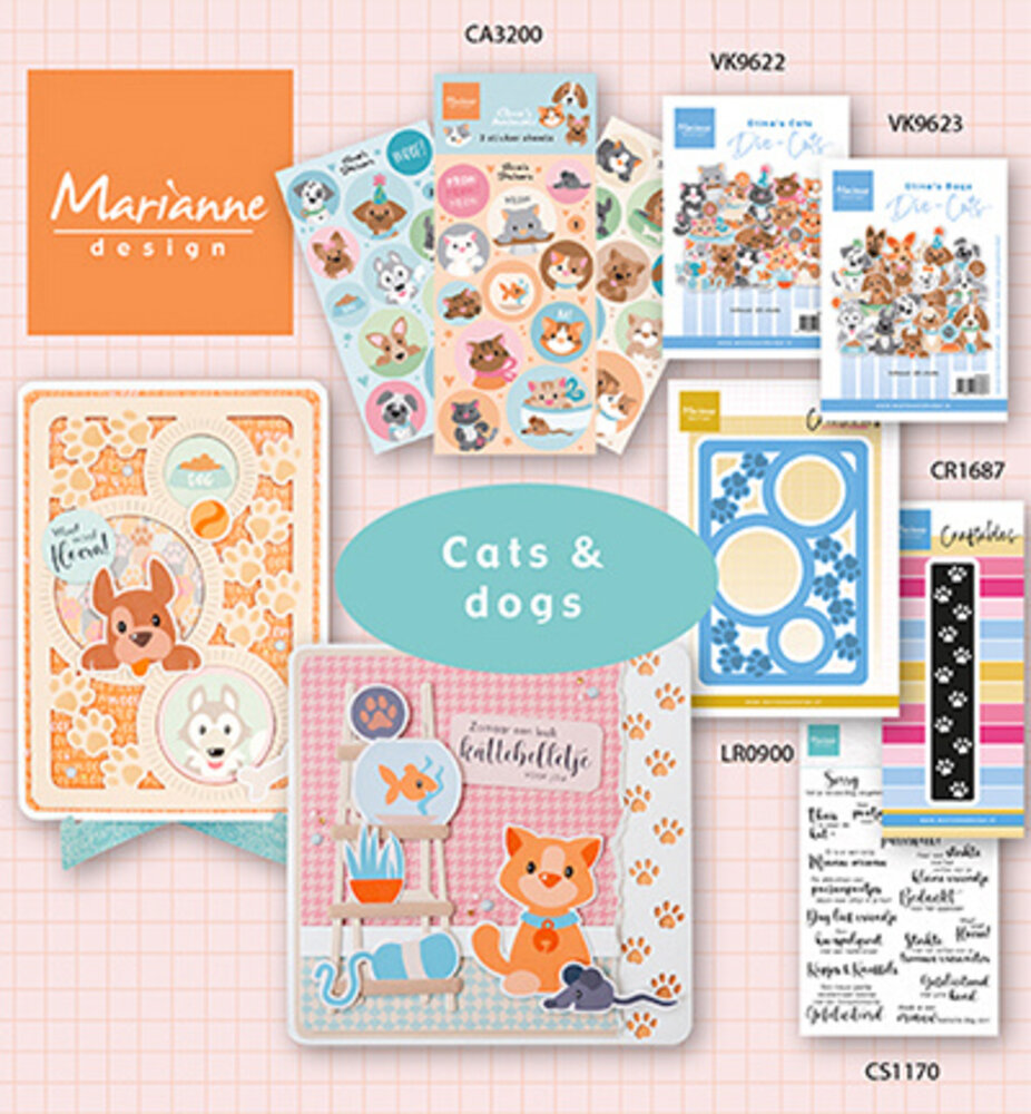 Marianne Design Eline's Cats & Dogs Stickers (CA3200)