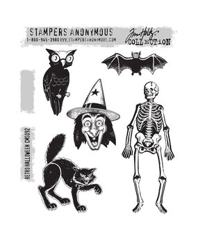 Stampers Anonymous Cling Stamps Retro Halloween (CMS092)