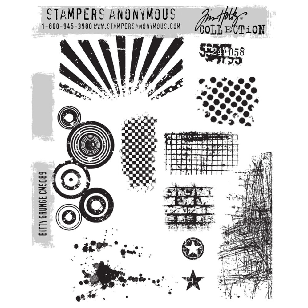 Stampers Anonymous Cling Stamps Bitty Grunge (CMS089) Stampers Anonymous Cling Stamps Bitty Grunge (CMS089)