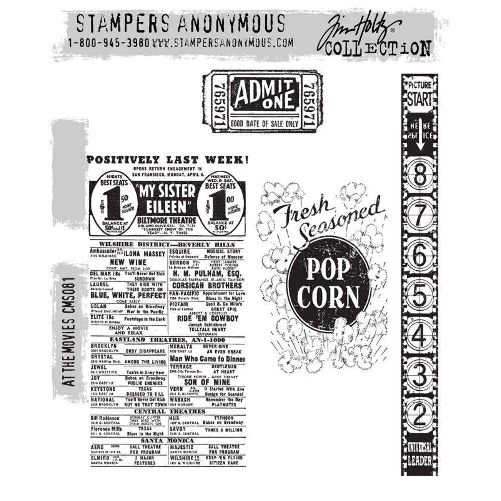 Stampers Anonymous Cling Stamps At The Movies (CMS081) Stampers Anonymous Cling Stamps At The Movies (CMS081)