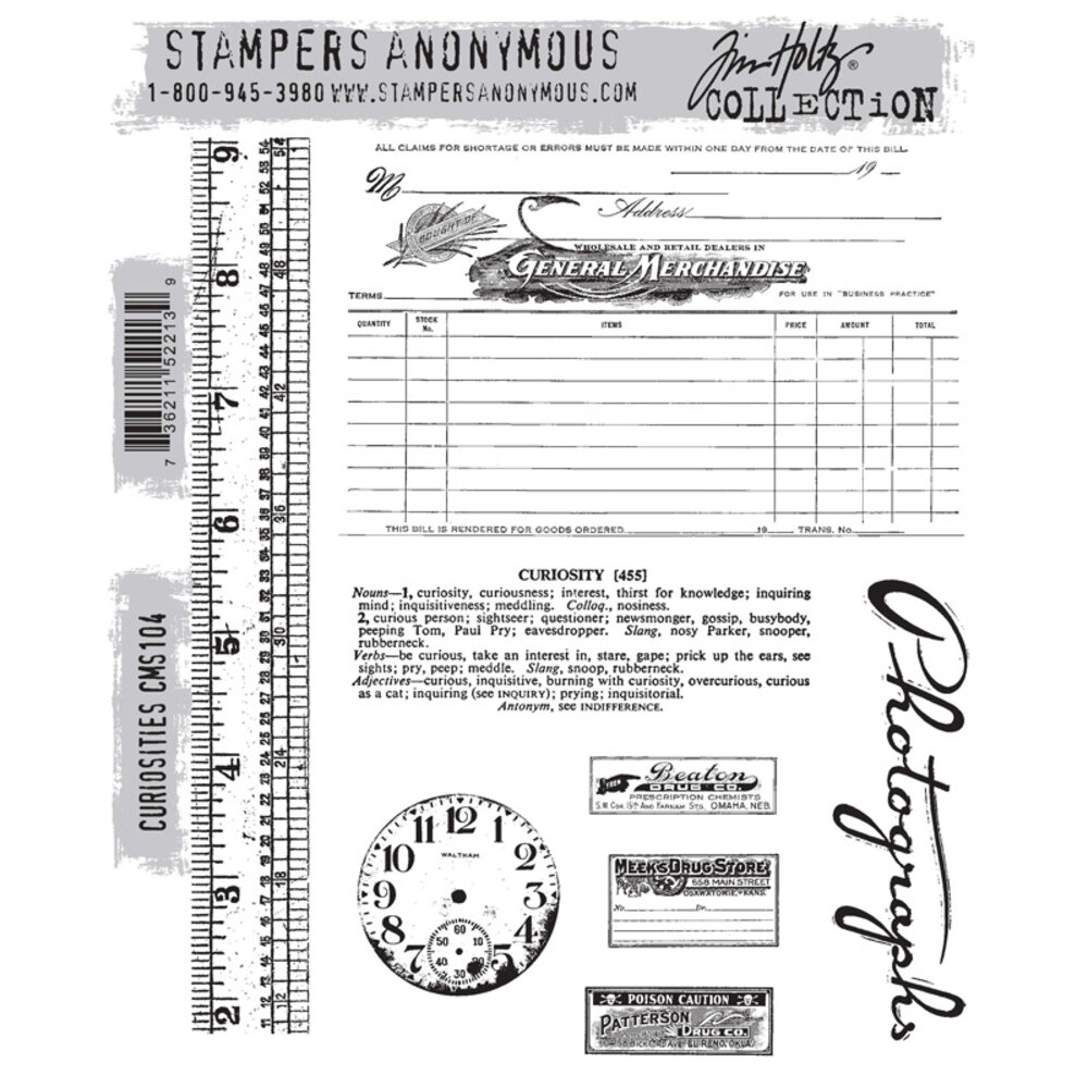 Stampers Anonymous Cling Stamps Curiosities (CMS104) Stampers Anonymous Cling Stamps Curiosities (CMS104)