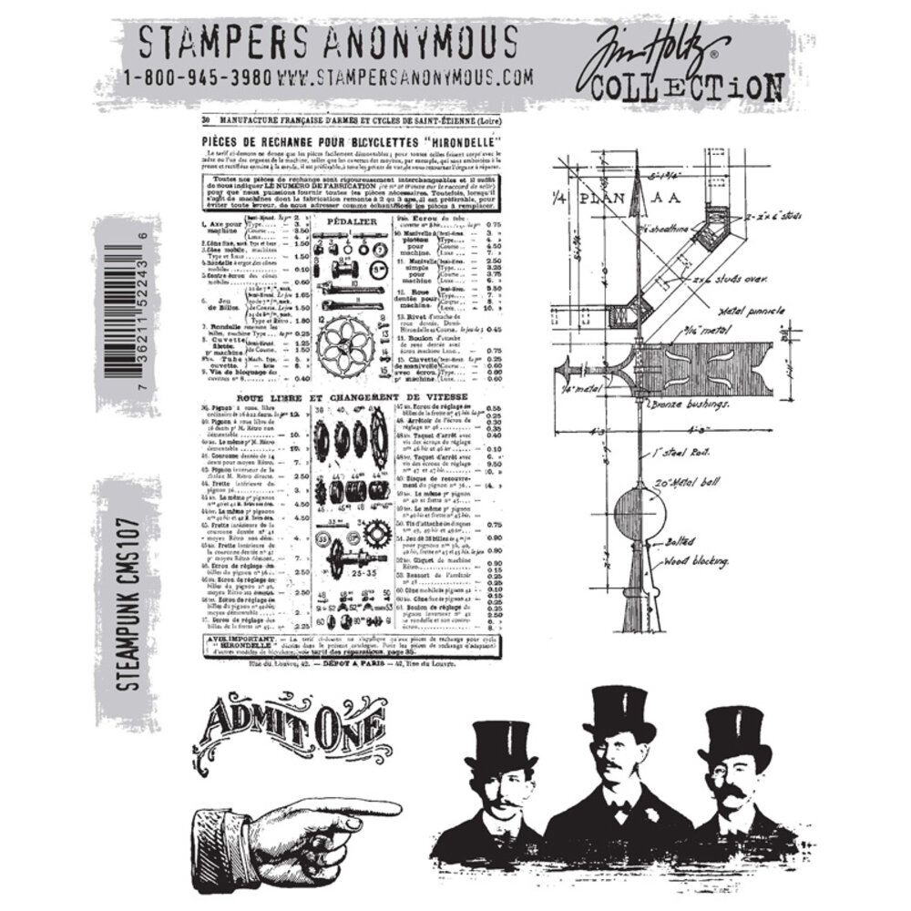Stampers Anonymous Cling Stamps Steampunk (CMS107) Stampers Anonymous Cling Stamps Steampunk (CMS107)