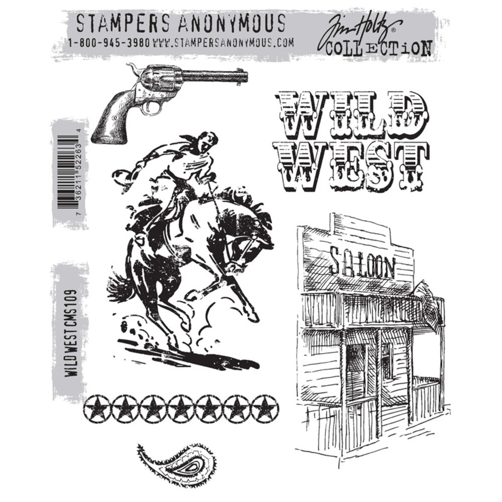 Stampers Anonymous Cling Stamps Wild West (CMS109) Stampers Anonymous Cling Stamps Wild West (CMS109)