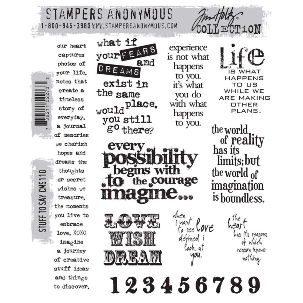 Stampers Anonymous Cling Stamps Stuff To Say (CMS110) Stampers Anonymous Cling Stamps Stuff To Say (CMS110)