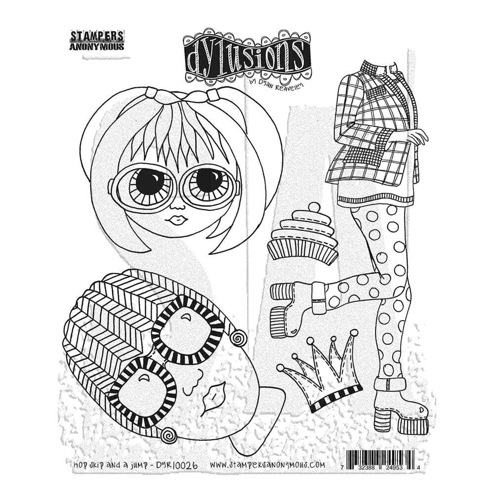 Ranger Dylusions Hop Skip and A Jump Cling Stamps (DYR10026) Ranger Dylusions Hop Skip and A Jump Cling Stamps (DYR10026)