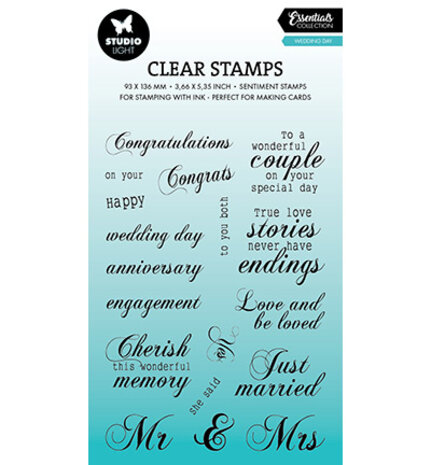 Studio Light Essentials Clear Stamps Trouwdag (SL-ES-STAMP790) Studio Light Essentials Clear Stamps Trouwdag (SL-ES-STAMP790)