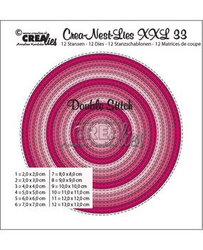 Crealies Nest Dies Circles Double Stitch Line (CLNestXXL33) Crealies Nest Dies Circles Double Stitch Line (CLNestXXL33)