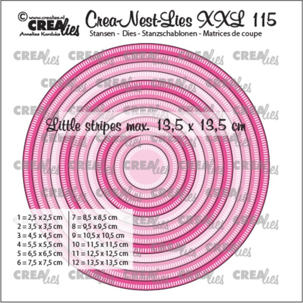 Crealies Nest Dies Circles with Little Stripes (CLNestXXL115) Crealies Nest Dies Circles with Little Stripes (CLNestXXL115)