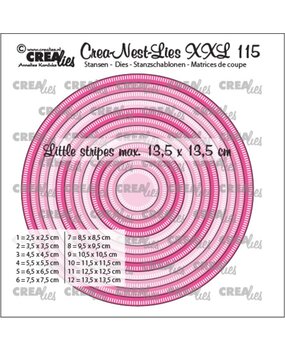 Crealies Nest Dies Circles with Little Stripes (CLNestXXL115) Crealies Nest Dies Circles with Little Stripes (CLNestXXL115)