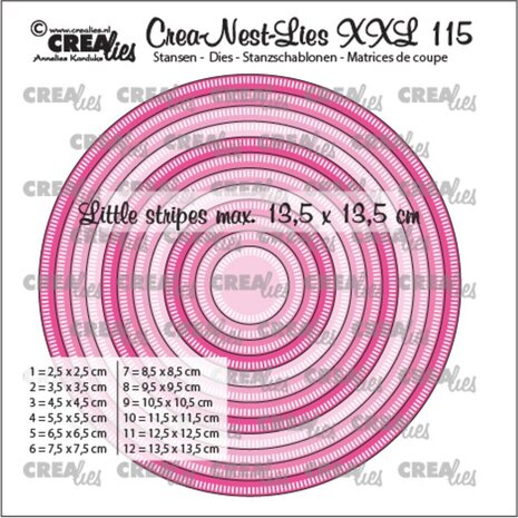 Crealies Nest Dies Circles with Little Stripes (CLNestXXL115) Crealies Nest Dies Circles with Little Stripes (CLNestXXL115)