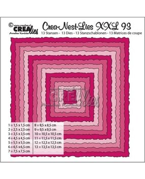 Crealies Nest Dies Squares with Rough Edges (CLNestXXL93) Crealies Nest Dies Squares with Rough Edges (CLNestXXL93)