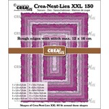 Crealies Nest Dies Rectangles with Rough Edges & Stitchlines (CLNestXXL130)