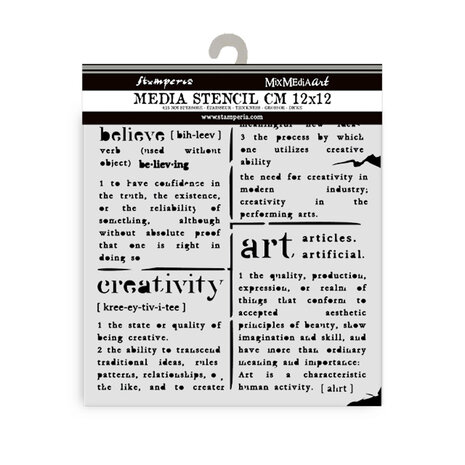 Stamperia Best Sellers Collection Thick Stencil 12x12cm Dictionary (KSTDS24)