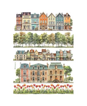 Stamperia Best Sellers Collection A4 Rice Paper Houses (DFSA4989)
