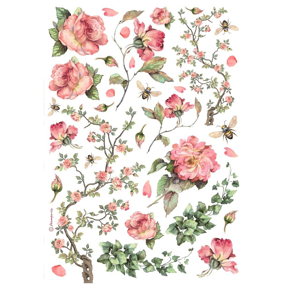 Stamperia Best Sellers Collection A4 Rice Paper Roses and Ivy (DFSA4990) Stamperia Best Sellers Collection A4 Rice Paper Roses and Ivy (DFSA4990)